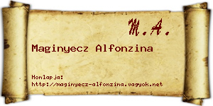 Maginyecz Alfonzina névjegykártya